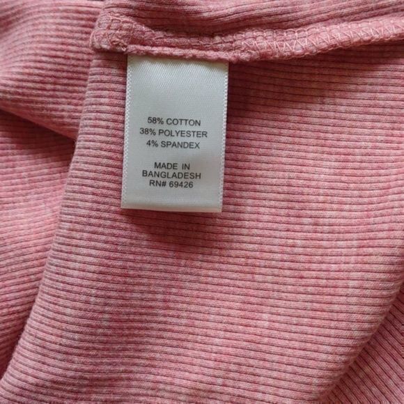 G.H Bass & Co. Henly Button Neck Salmon Pink Long‎ Sleeve Sz S - Picture 8 of 11